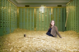 Swiss bank safe with money for sale, Basel, Switzerland - Nov 2013