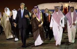 U.S. Secretary of State John Kerry arrives in Riyadh